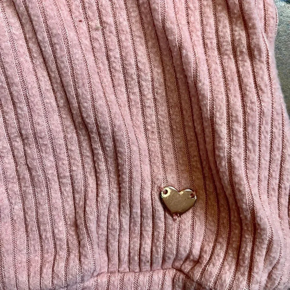 H&M Girls Pink Waffle Hoodie 7